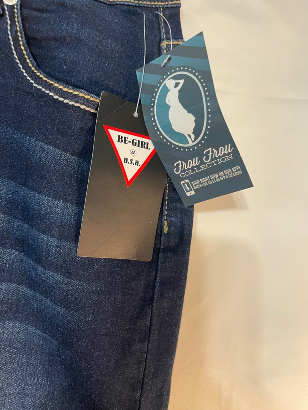 Dark Blue Denim Pencil Skirt - Picture 5 of 12